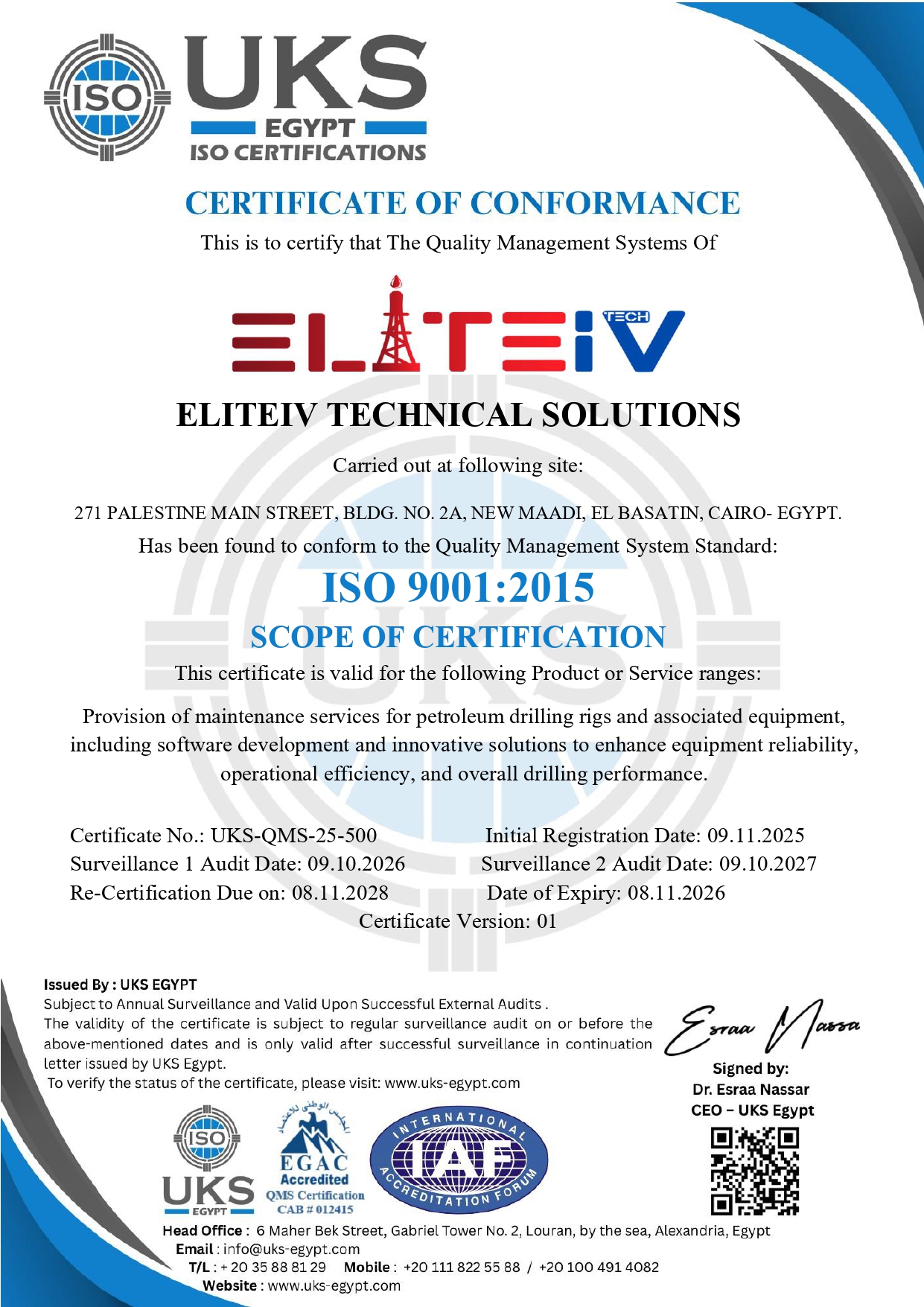 ISO 9001:2015 Certificate